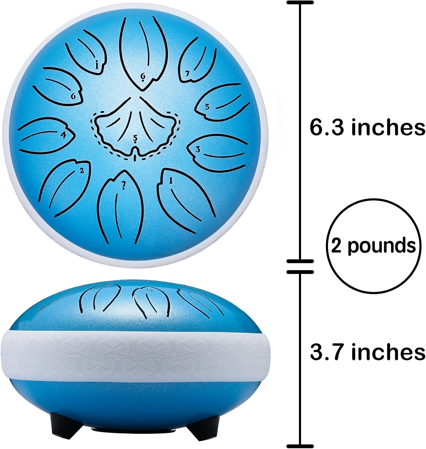 Steel Tongue Drum Percussion, 6 Inch 11 Notes Musical Instruments, Music Gifts for Family Friends (Blue)