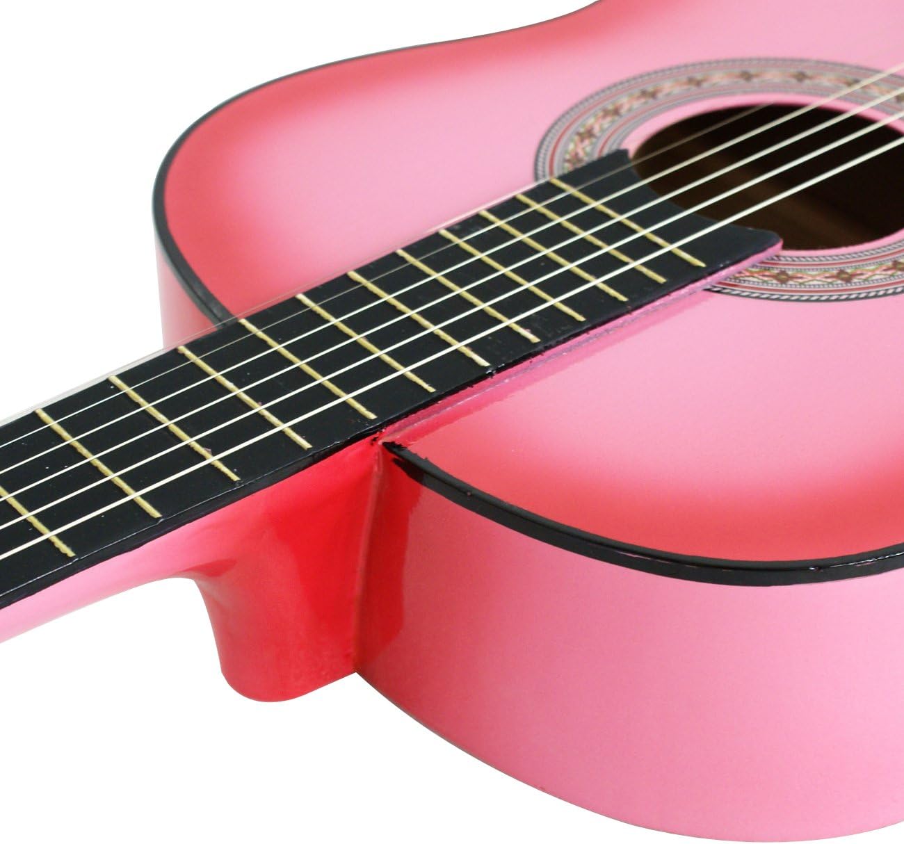 ZENY Beginners 38 inch Acoustic Guitar Package Kit for Right-handed Starters Kids Music Lovers w/Case, Strap, Pitch Pipe and Pick (Pink)