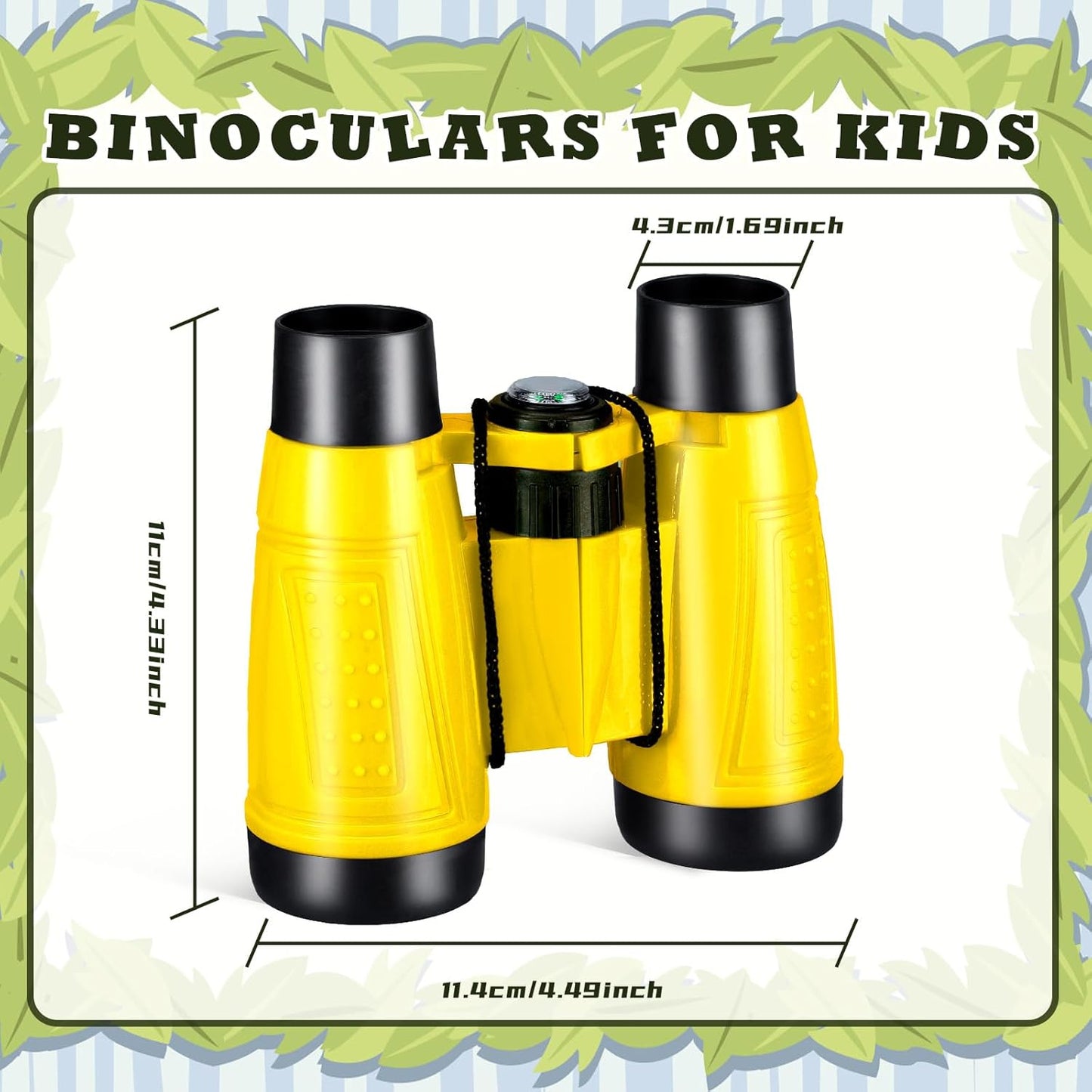 Libima 24 Pcs Binoculars for Kids Educational Compact Kids Binoculars with Neck String Toddler Telescope for Boys Girls Learning Bird Watching Camping Hiking Travel Safaris Birthday Gifts(Yellow)
