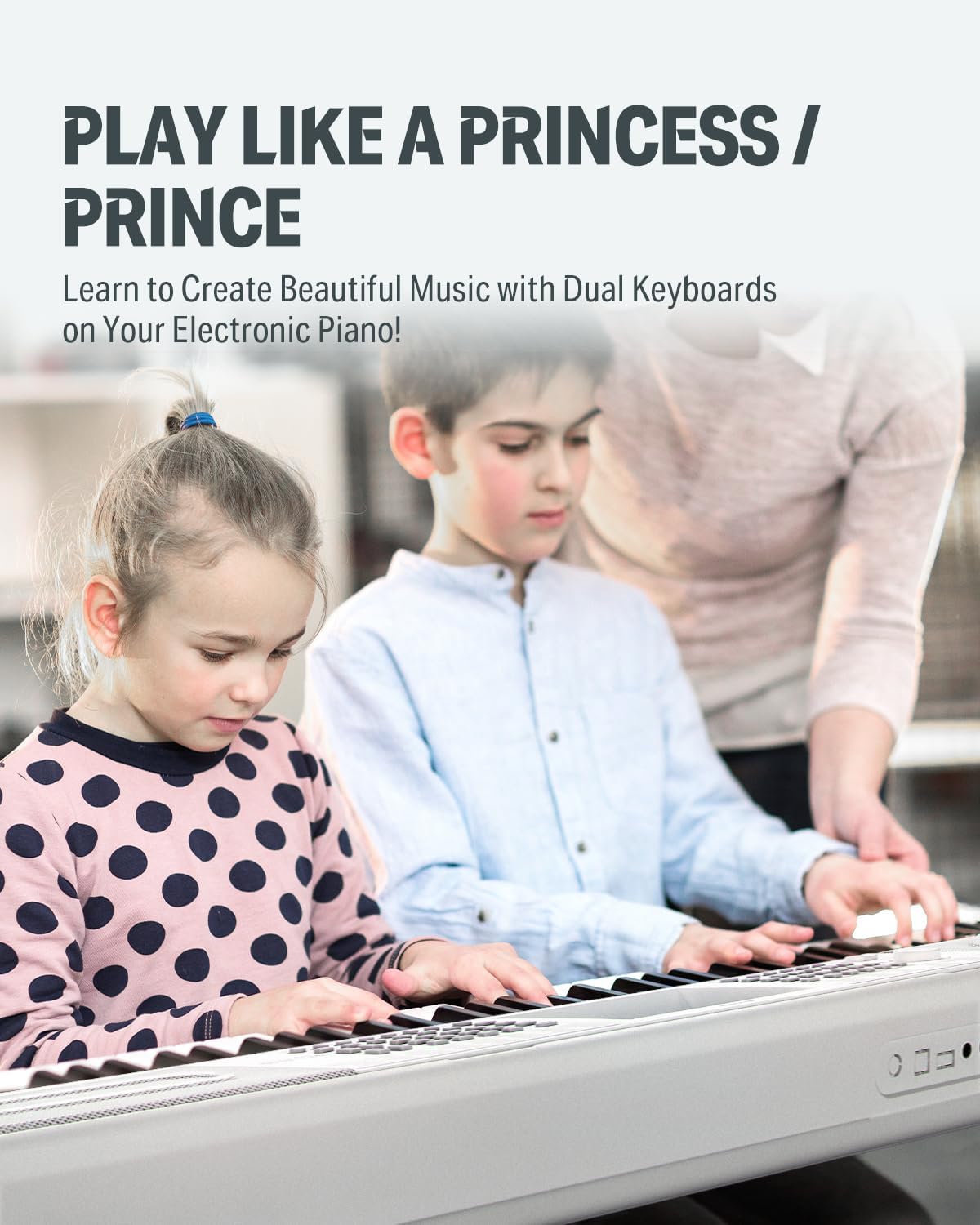 Donner Keyboard Piano 61 Key, Electric Keyboard Kit with 249 Voices, 249 Rhythms - Includes Piano Stand, Stool, Microphone, Gift for Beginners, White(DEK-610S)