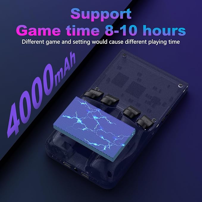 R36MAX Retro Handheld Game Console, 4.0 Inch 720x720 IPS Screen, Built-in 22,000+ Classic Game, Portable Hand Held Open Source Linux System, 4000mAh Battery Retro Gaming Console (Gray 128GB)