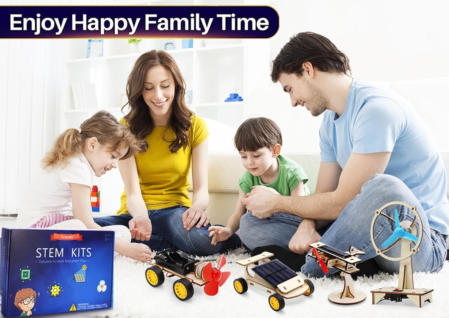 STEM Kits for Kids Ages 8-10-12-14, Stem Toys for Boys Age 8-12, Science Projects, Solar Car Building Kits, Activities Engineering Kit, Gifts for 8 9 10 11 12 Year Old Boys