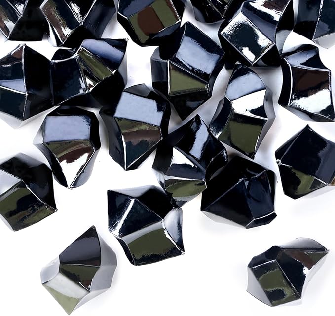 Babenest Acrylic Crushed Ice Rocks, 150 PCS Fake Crystals Plastic Ice Cubes Diamonds Gems for Vase Fillers, Home Decoration, Table Scatter, Event, Wedding, Halloween, Arts & Crafts (Black)