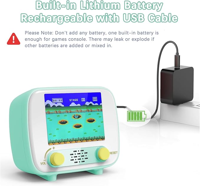 Handheld Game Console, Retro Mini Arcade Machine, 2.8 Inches, (One Player Game 216 Classic Games, Two Player Game 84 Classic Games), Supports for Handheld Controller & AV Output Connection TV