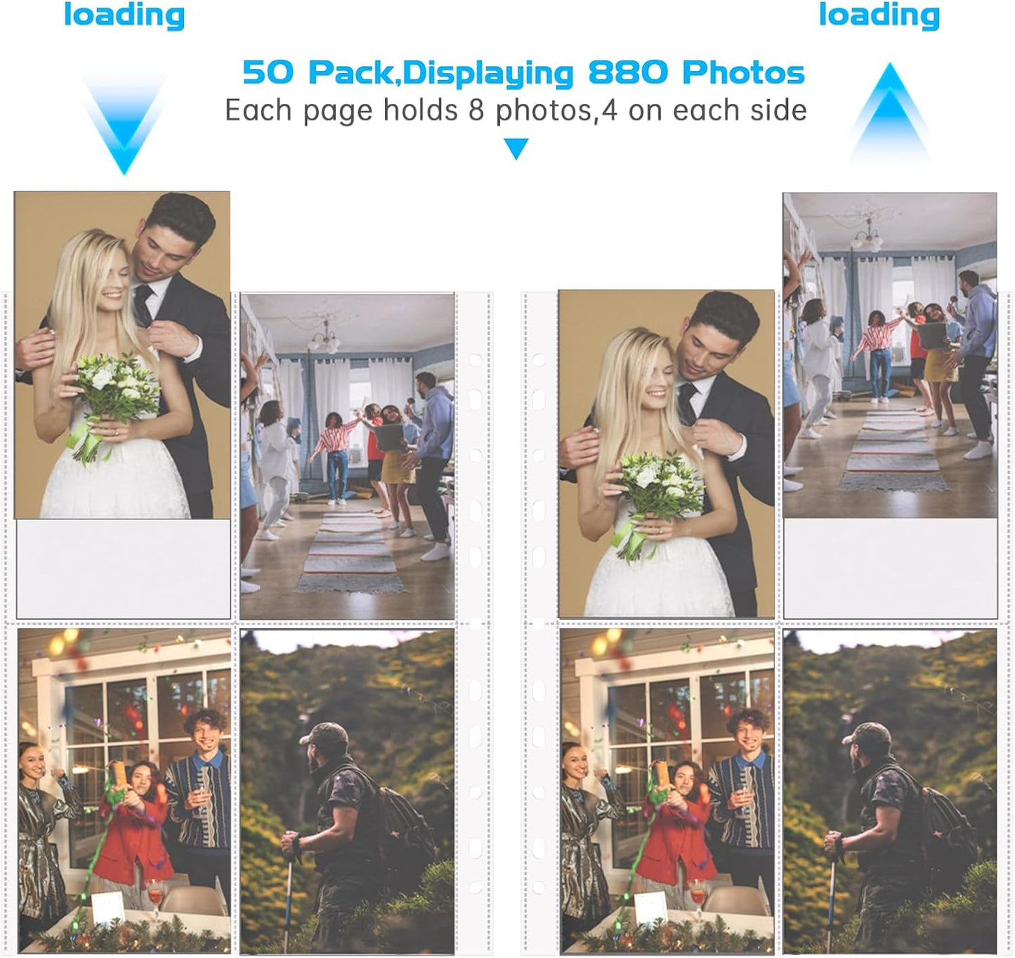 Tamfile Large 4x6" 400 Pocket Album, Fireproof Photo Binder with Plastic Sleeves (50 Pages), Waterproof Heavy Duty Photo Portfolio Folder with Clear Sheet Protectors, Each Page Holds 8 Pictures