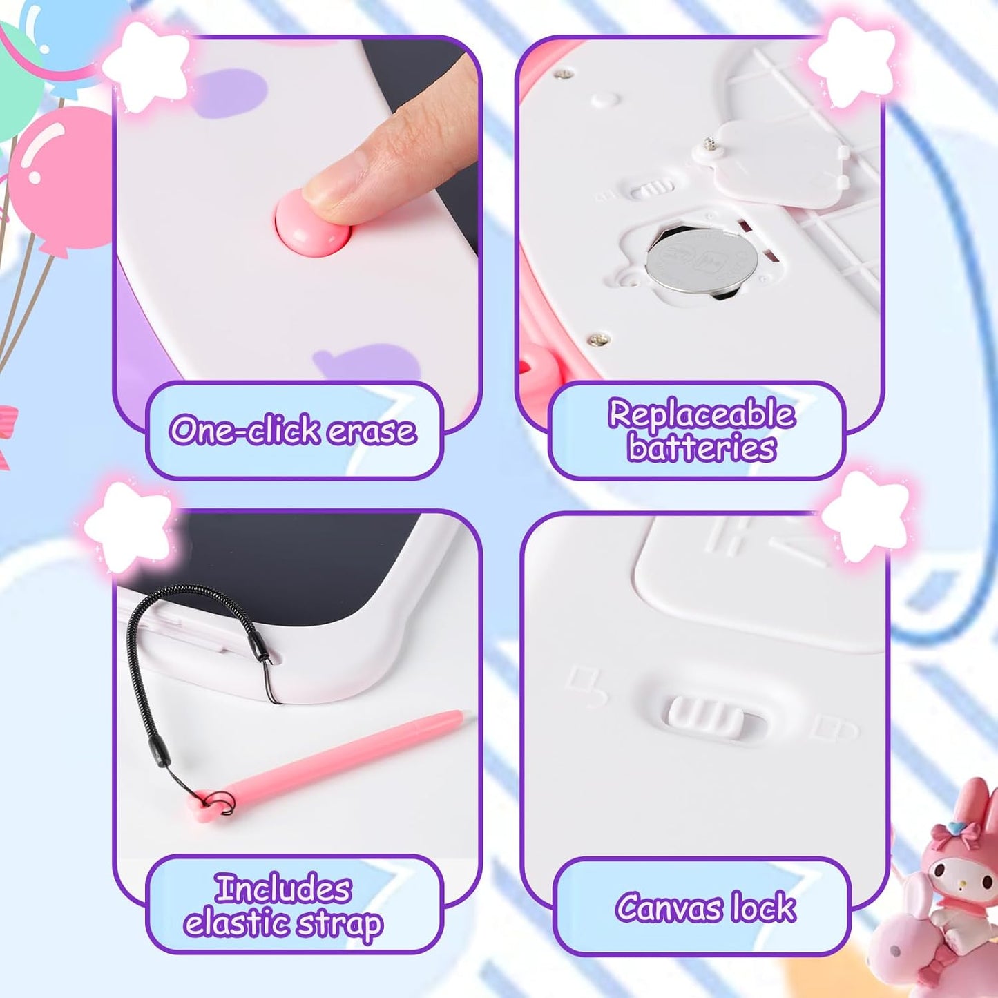 LCD Writing Tablet 10 Inch for Kids Girls, Doodle Board, Drawing Board Tablet Pad for Toddlers 3 4 5 6, Travel Toy, Pressure Sensitive, Christmas Birthday Gifts for Boy Girl(Fluffy Puppy)