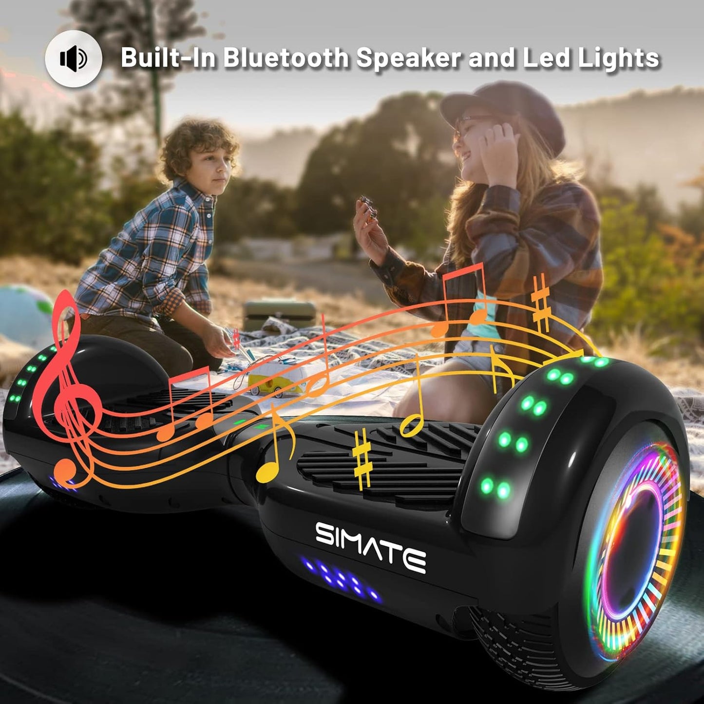 Scooter, Bluetooth & Corlorful LED Lights, Gifts for Kids & Adults & Girls & Boys, for All Ages