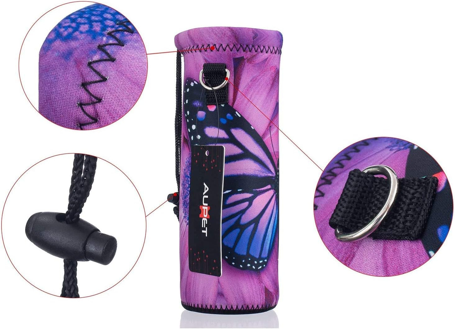 AUPET Water Bottle Sling Bag Carrier Crossbody Sleeve,Insulated Neoprene Bottle Case Holder Pouch Cover 500ML/17oz with Shoulder Strap for Walking Women Men