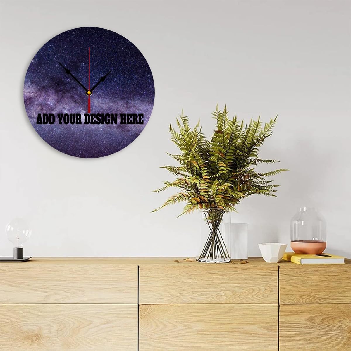 Generic Custom Wall Clock Personalized Clocks with Photo Text Logo Customized Round Clock for Birthday Wedding Present Wedding Friend Family Lover, 12inch-30cm