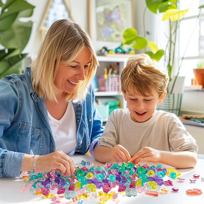 HappyFiller Fiestal Style Multi Colored Fake Ice Rocks Cubes Acrylic Gems Stones for Vase Fillers,Mermaid Birthday Party,Wedding Centerpieces Table Scatters,Floral Arrangement,Home Accents,15 OZ