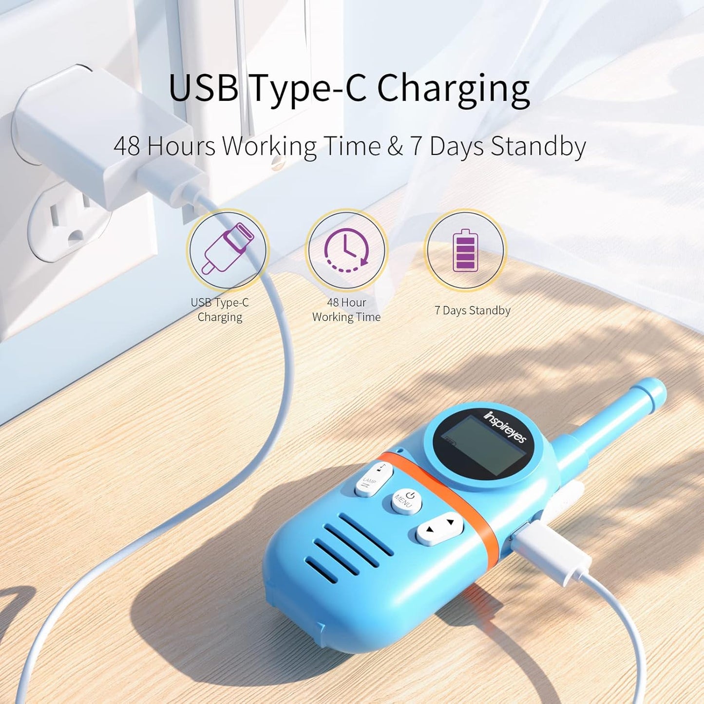 Walkie Talkies for Kids Rechargeable,Toys for Boys and Girls Ages 3-12, 2 Pack Long Range 2-Way Radios, Birthday Gifts,Christmas Stockings, Outdoor Play, Family Games, Hiking Camping Gear