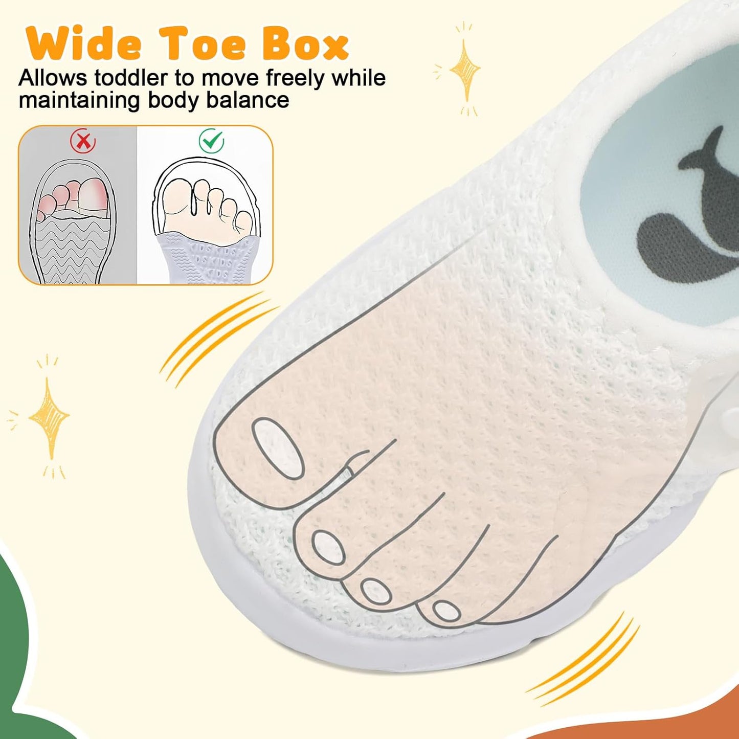 FEETCITY Baby Shoes Boys Girls First Walking Shoes Infant Sneakers Lightweight Slip On Shoe