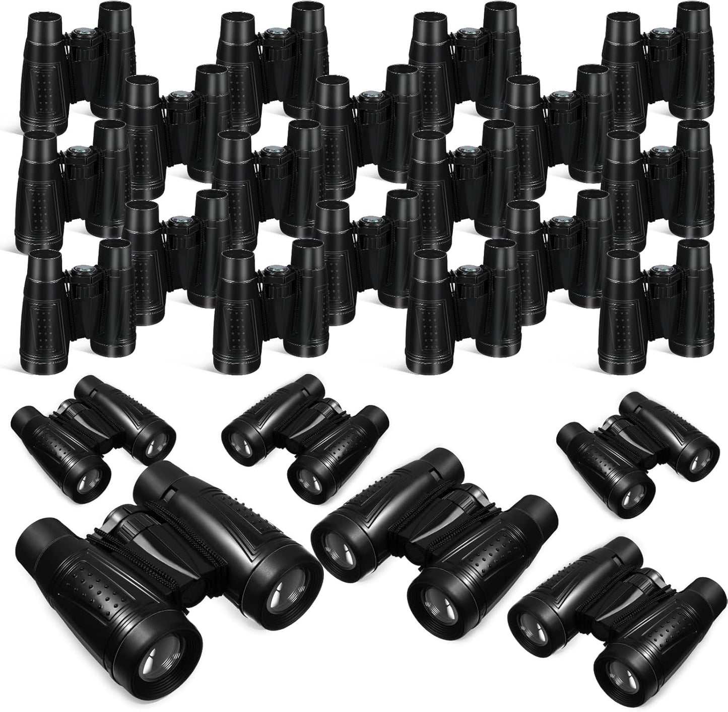 Libima 24 Pcs Binoculars for Kids Educational Compact Kids Binoculars with Neck String Toddler Telescope for Boys Girls Learning Bird Watching Camping Hiking Travel Safaris Birthday Gifts(Black)