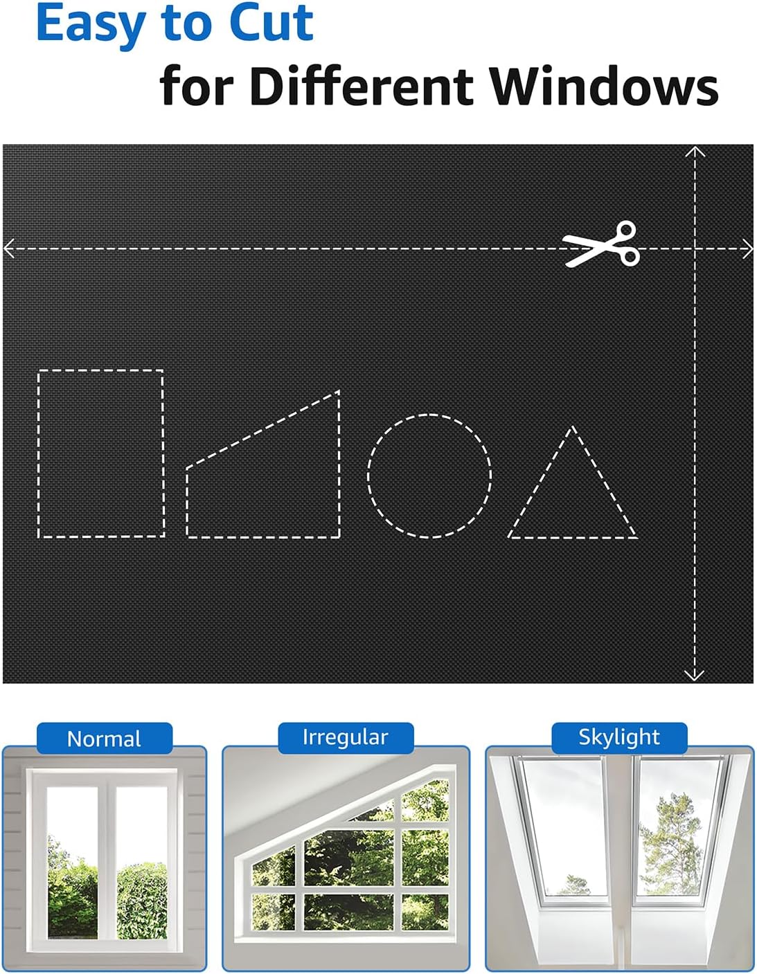 Sumobaby Blackout Curtains for Bedroom Portable 52"x48",No Drill Blackout Shades with Upgraded Hook&Loop Tapes,100% Black Out Window Cover,Thermal Insulated Blinds for Bedroom,Nursery(1 Panel,Black)