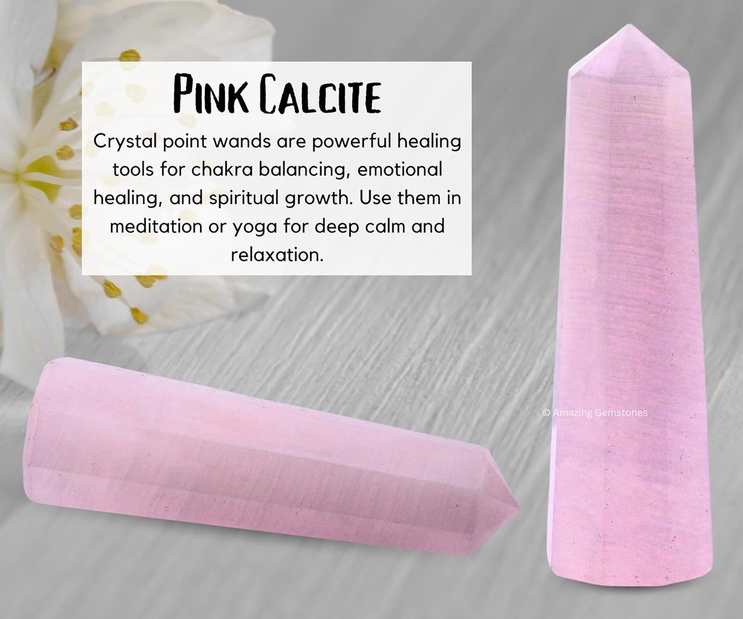 Amazing Gemstone Pink Calcite Crystal Towers - Natural Healing Crystal Point Obelisk for Reiki Healing and Crystal Grid (2 Inch to 3 Inch)