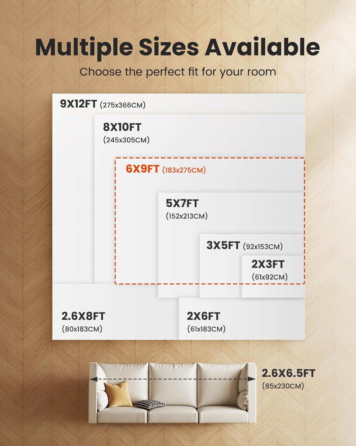 AMADA HOMEFURNISHING 6x9 Washable Area Rug, Modern Abstract Living Room Rug with Non-Slip Backing & Short Pile, Large Rug with Abstract Pattern for Living Room, Bedroom and Dinning Room, Light Grey