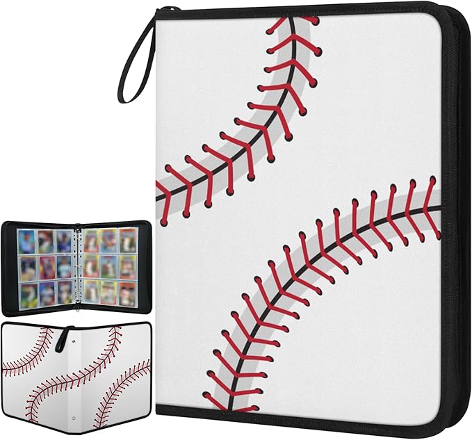 Trading Card Binder 9 Pocket - Baseball Card Binder with Sleeves 900 Double Sided Pockets Sports Trading Cards Album Cards Holder Protectors Set Fit for Game Cards, Sports Cards