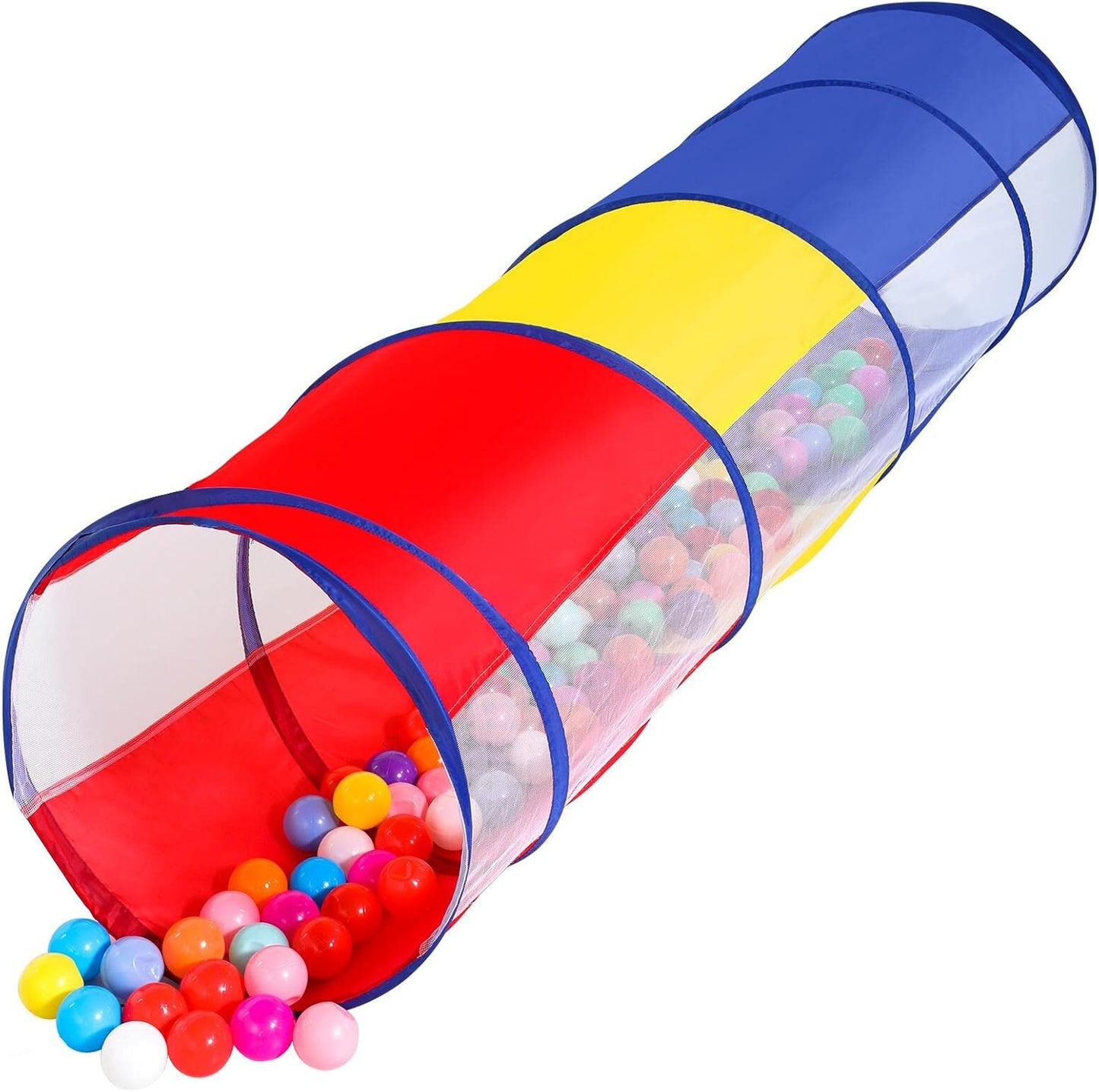 Kids Play Tunnel Tent for Toddlers, Colorful Pop Up Crawl Tunnel Toy for Baby or Pet with Breathable Mesh, Collapsible Gift for Boy and Girl Play Tunnel Indoor and Outdoor Game