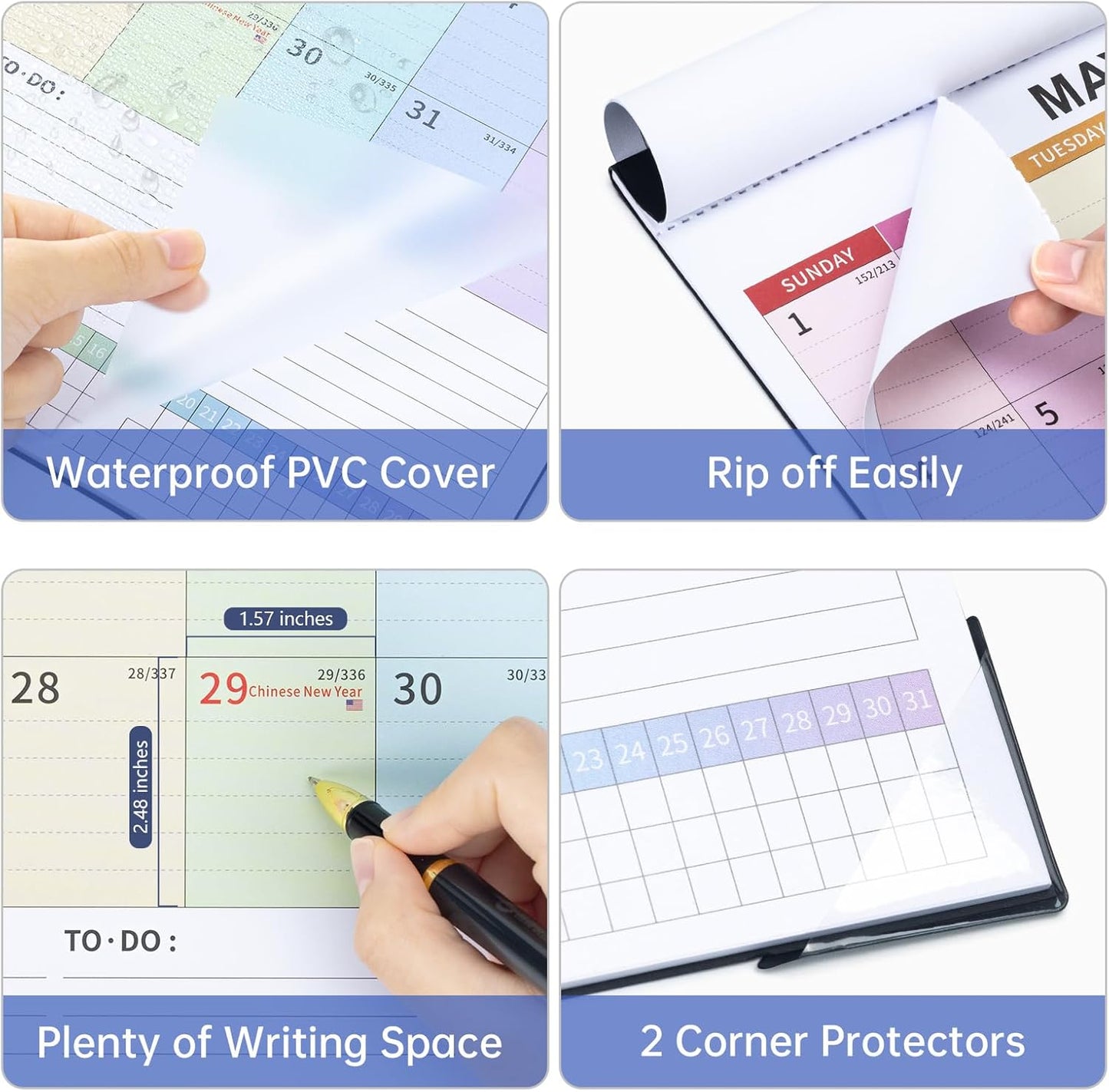 Ospelelf Magnetic Calendar 2025-2026 Wall Calendar 12'' x 17'' Desk Calendar 18 Month Calendar for Refrigerator, Use Jan 2025 - June 2026