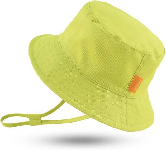 JANGANNSA Cotton Baby Sun Hat Infant Toddler Boys Girls Bucket Hats Summer Sun Protection Kids Beach Caps