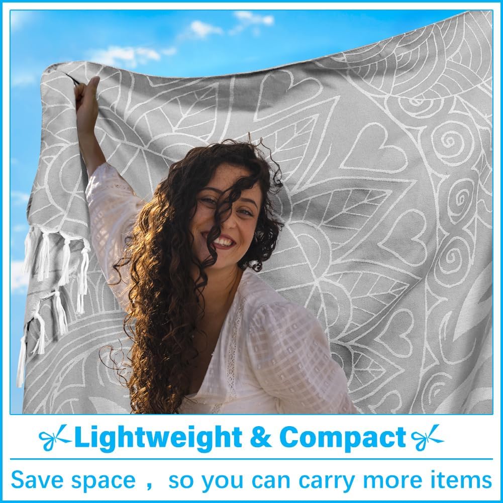 Oversized Turkish Beach Towel Blanket XXL Cotton Sandproof Towels Boho Woven Extra Large Big Sand Free Giant Throw Thick Blankets Huge Quilt XL Picnic Camping Necessities Cloud For Adult Gifts