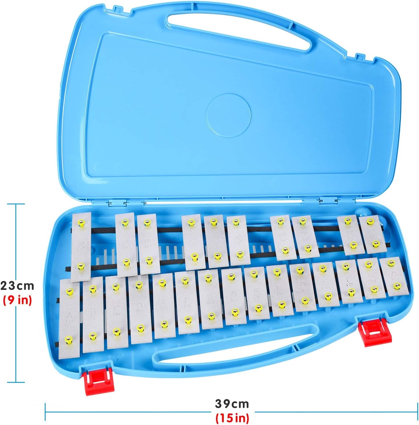 EASTROCK Professional Glockenspiel, 25 Notes Xylophone for Kids, Xylophone Instrument Music Teaching, Gifts, Perfectly Percussion Instrument Blue