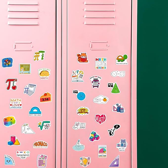 200 PCS Math Stickers for Kids Teens Students, Math Vinyl Stickers for Water Bottle Notebook Journal Laptop Classroom Decor Math Party Favors Teacher Must Haves