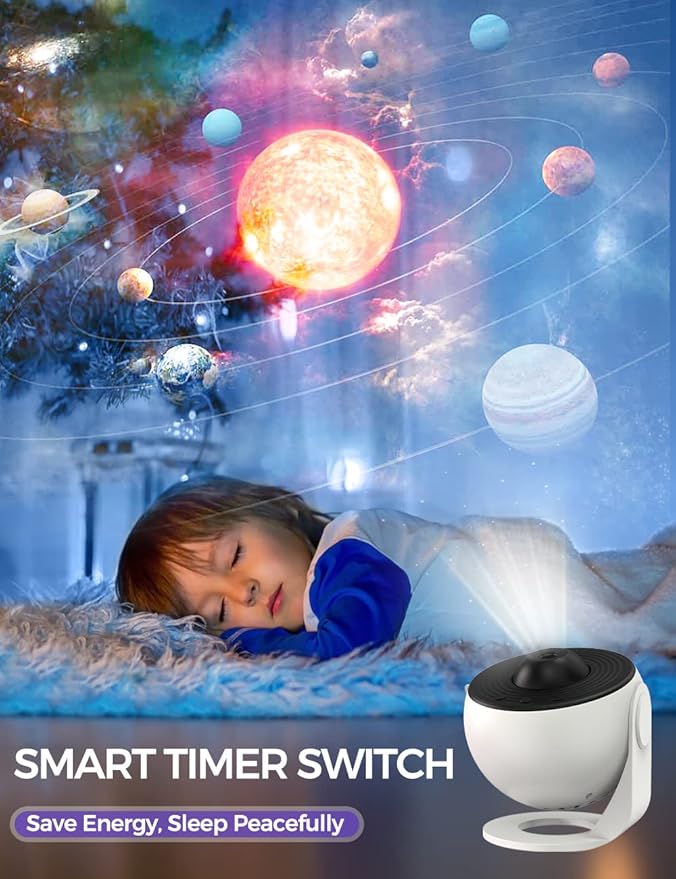 Galaxy Projector, 13 in 1 Planetarium Star Projector for Bedroom Decor, 360° Rotating Nebula Projector Lamp, Timmer Starry Night Light Sleep Projector for Kids,Ceiling,Room Decoration,Gifts