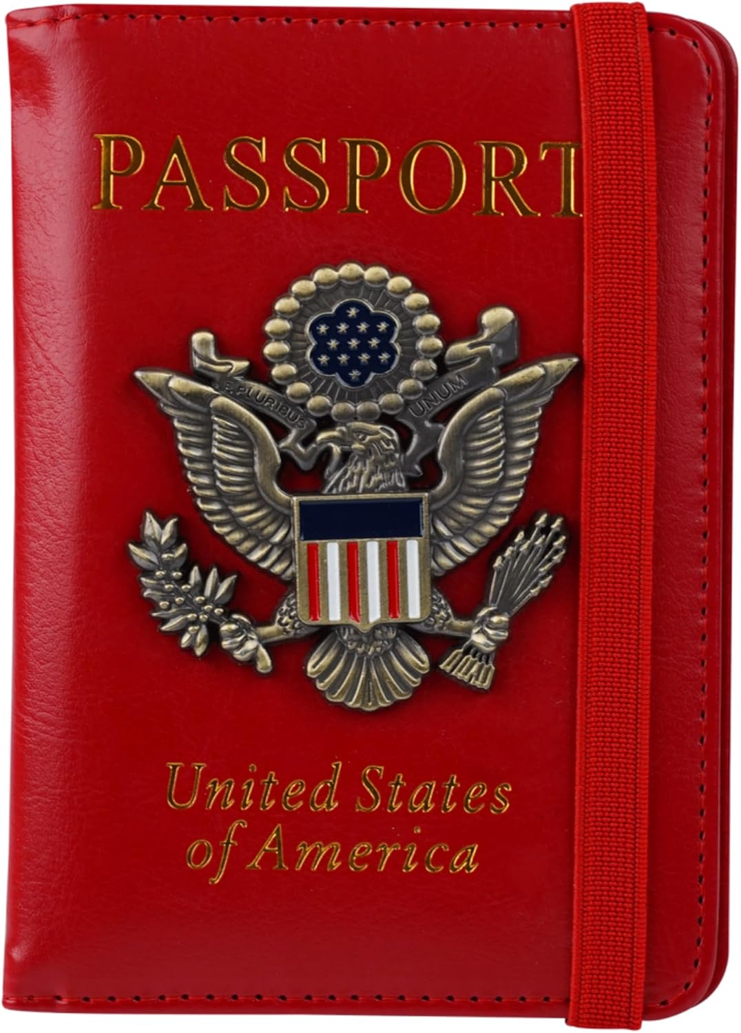 Passport Holder Cover Travel Wallet RFID Blocking Wallets Family Passport Organization Personalized Wallet Case for Men and Women Travel Must Haves (Red)