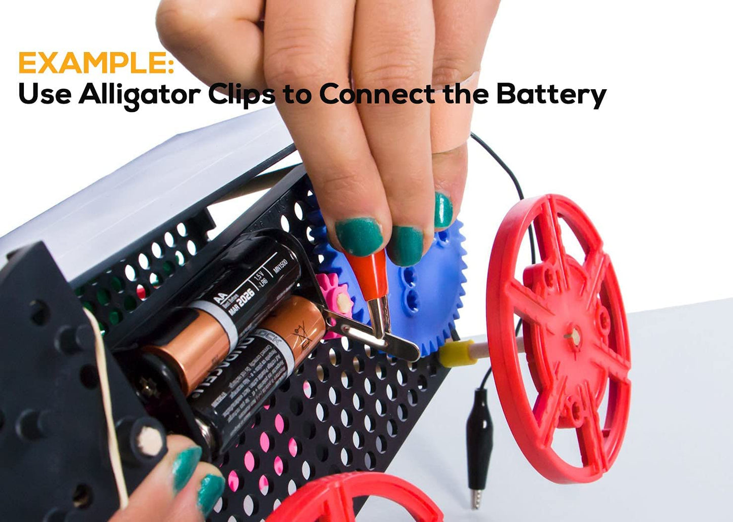 120PCS Premium Alligator Clips Electrical, 5 Colors Test Probes & Leads, Crocodile Jumper Wires with Dual Ended Insulators Cable for Electric Circuit Connection, Multimeter, Electronic Experiments