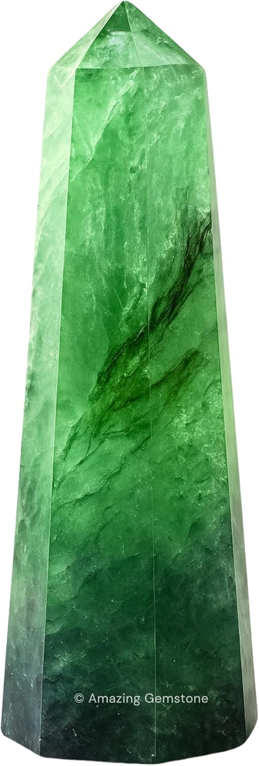 Amazing Gemstone Green Fluorite Crystal Towers - Natural Healing Crystal Point Obelisk for Reiki Healing and Crystal Grid (2 Inch to 3 Inch)