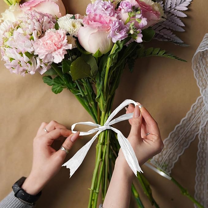 Creatrill 218 Yards Raffia Paper Craft Ribbon Packing Paper Twine, 1/4 Inch by 218 Yards