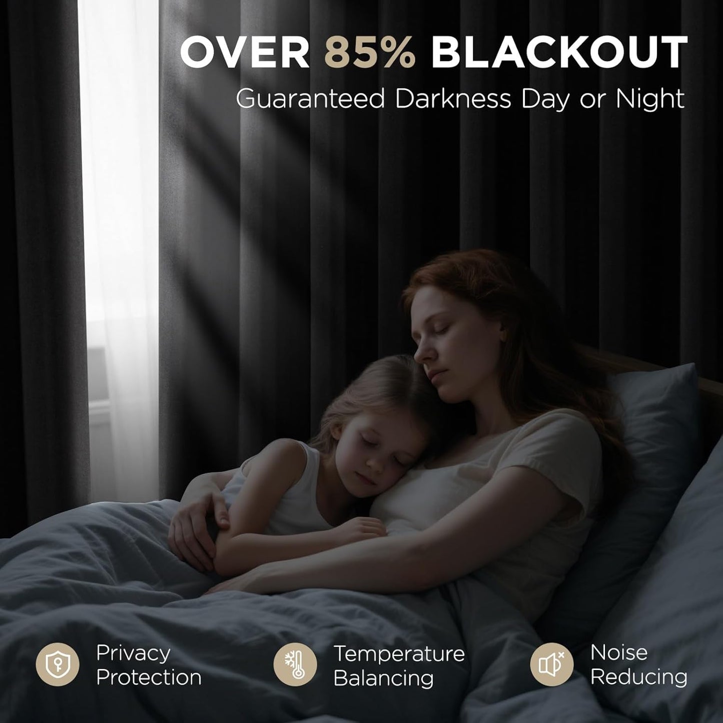 Joydeco Blackout Curtains 90 Inches Long 1 Panel, Thermal Insulated Long Curtains& Drapes 1 Piece, Room Darkening Grommet Drapes for Living Room Bedroom Window (W70 x L90 Inch, Black)