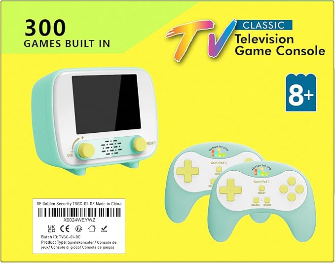 Handheld Game Console, Retro Mini Arcade Machine, 2.8 Inches, (One Player Game 216 Classic Games, Two Player Game 84 Classic Games), Supports for Handheld Controller & AV Output Connection TV