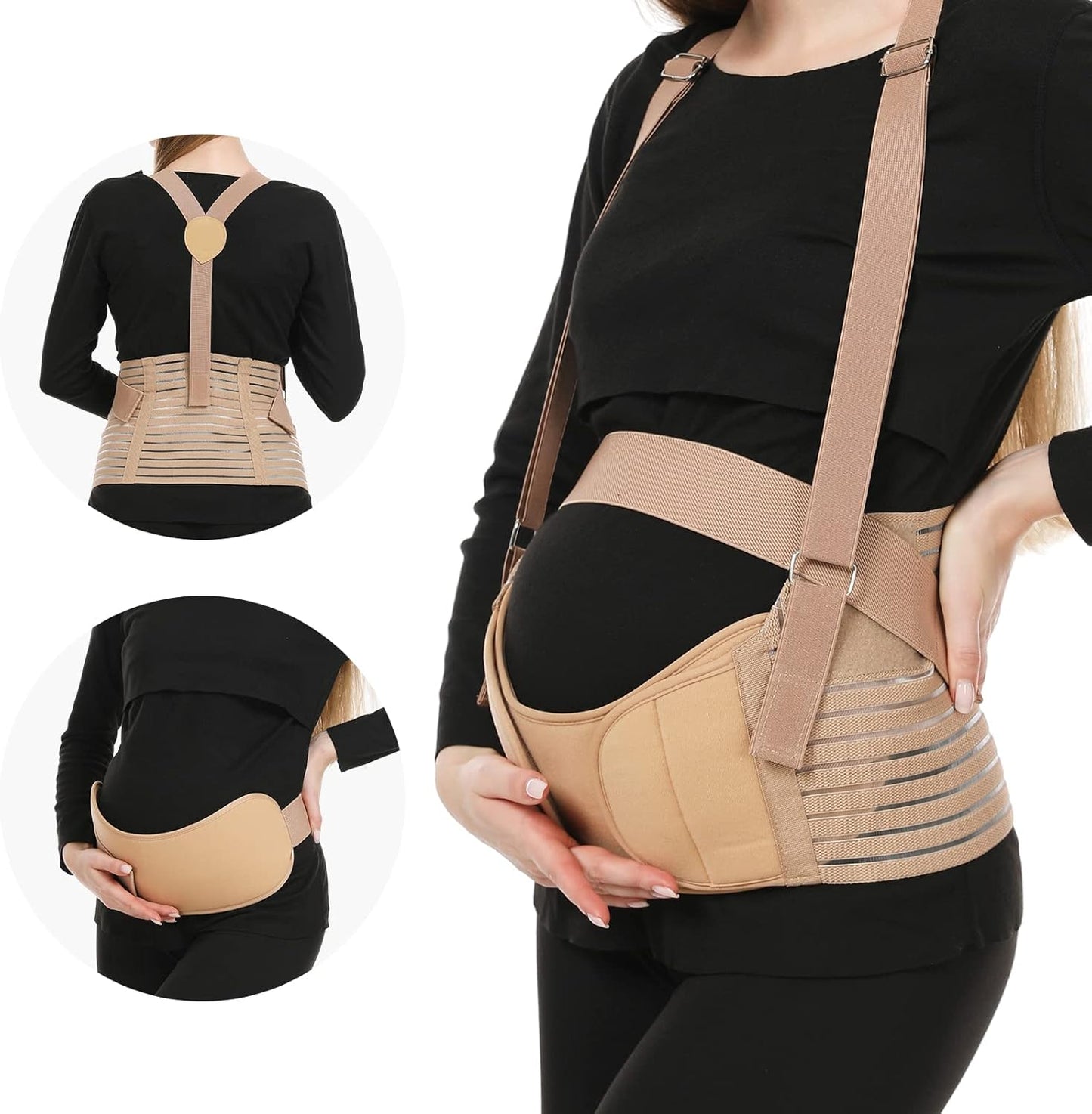 Belly Bands For Pregnant Women - Maternity Belt Pregnancy Support - Breathable Abdominal Binder, Back Support, Multiple Sizes And Colors For All Stages Of Pregnancy & Postpartum