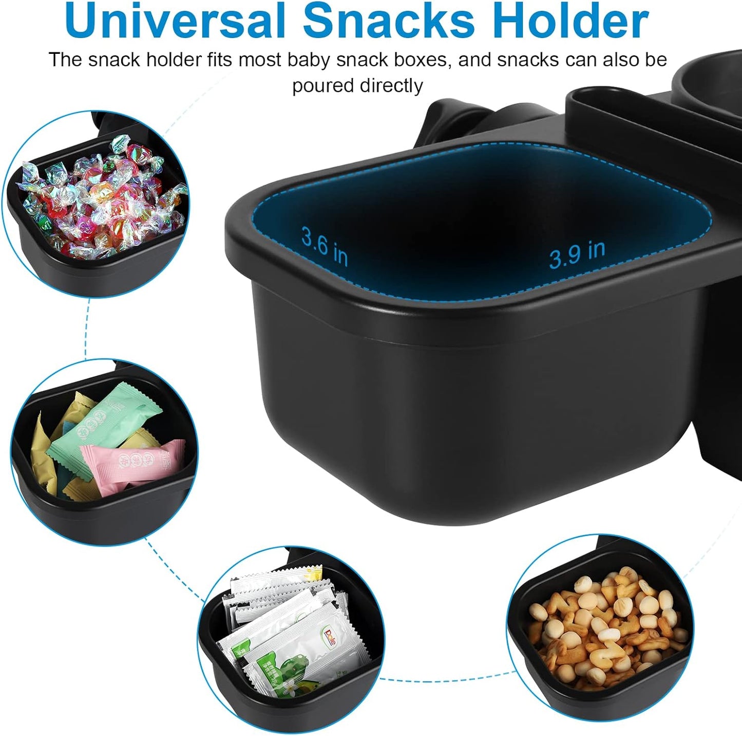 Accmor Stroller Cup Holder with Tray, Universal Cup Holder, Bike Bottle Holder, 360° Rotatable Large Caliber Drinks Holder for Stroller, Bike, Wheelchair, Walker