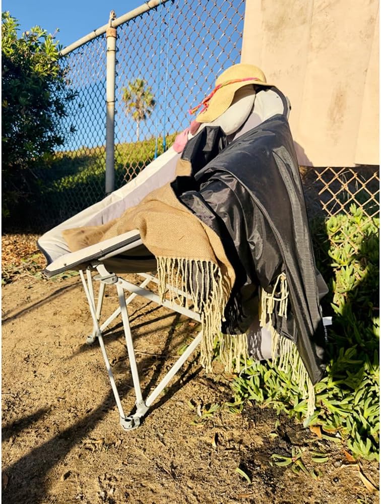 Picnic Blanket Extra Large Waterproof with Strap 59"x79" - Machine Washable Tassels Faux Wool Cashmere for Park, Grass, Camping, Hiking, Concerts (Coffee, 59"X79")