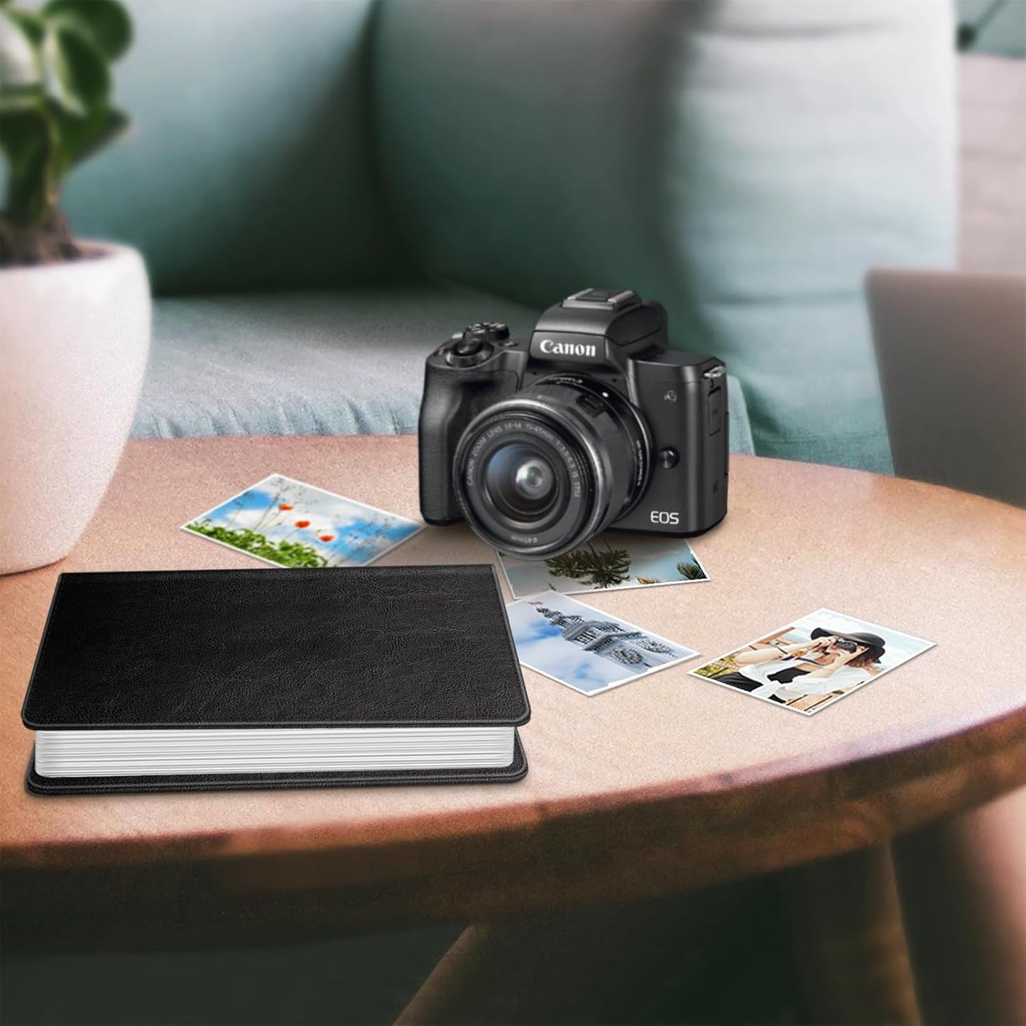 Fintie Photo Album for 4x6 Photos - 112 Pockets Vegan Leather Cover Memory Albums Book for Birthday Family Anniversary Vacation Pictures, Black