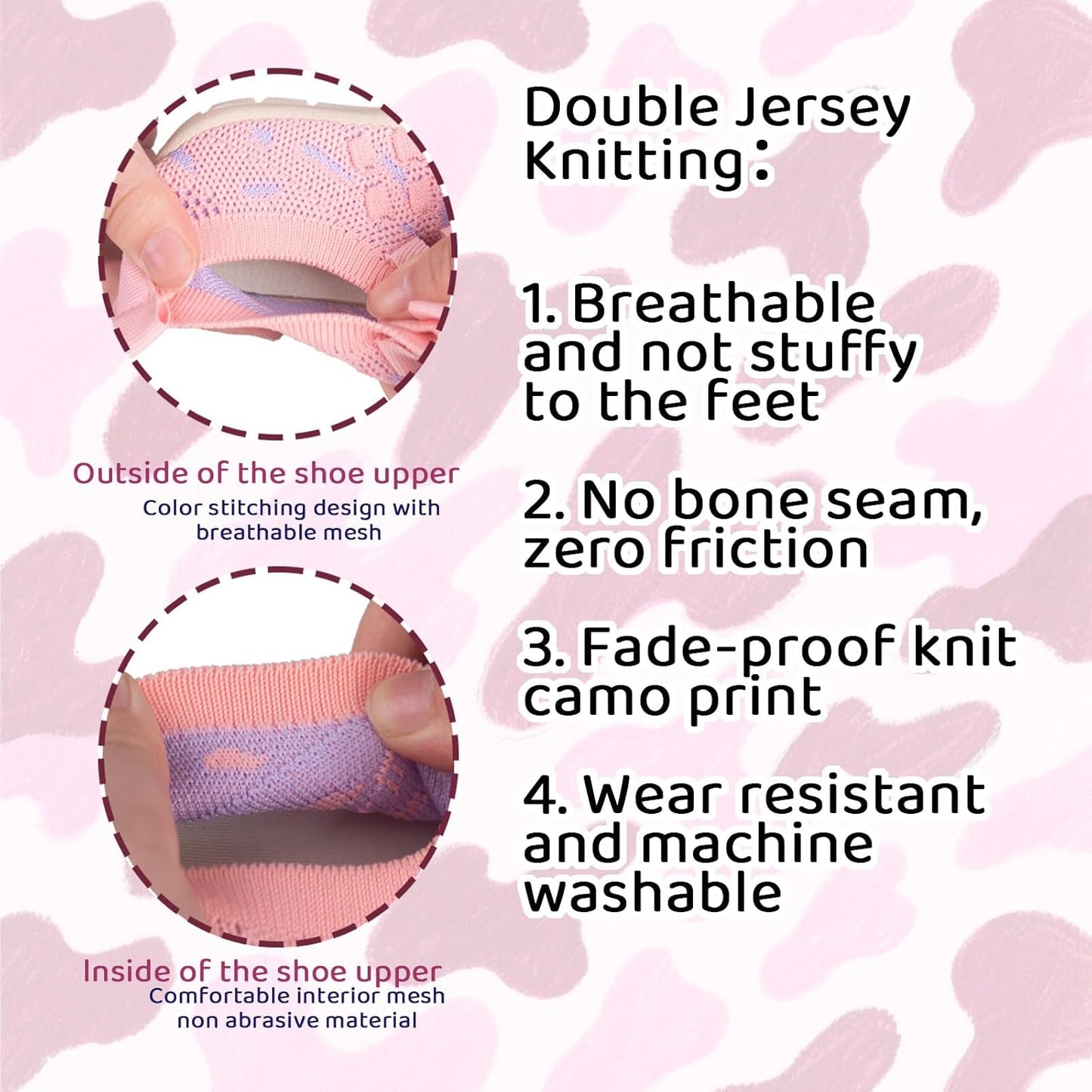 Baby First-Walking Shoes 1-4 Years Kid Shoes Trainers Toddler Infant Boys Girls Soft Sole Non Slip Cotton Canvas Mesh Breathable Lightweight TPR Material Slip-on Sneakers Outdoor