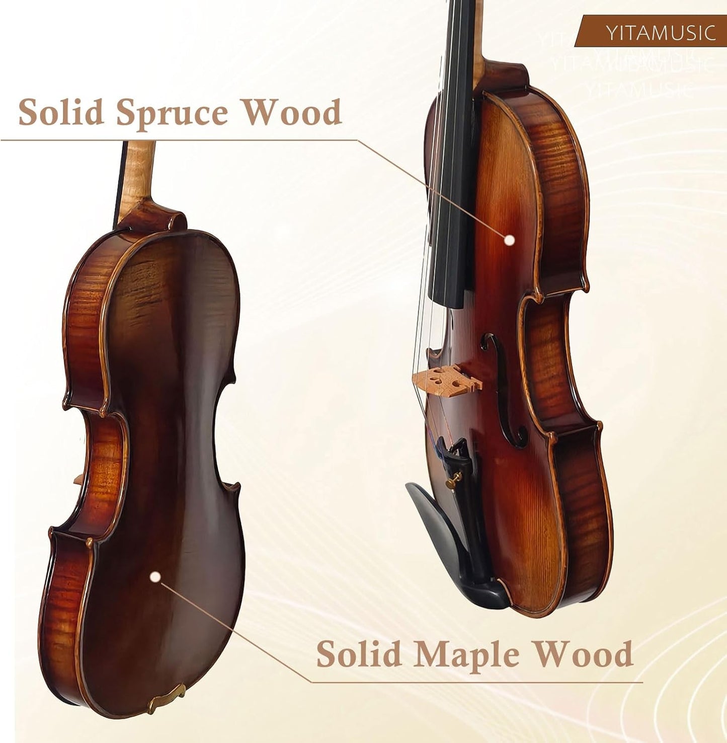 MV5000 Strad 4/4 Full size violin, Dark oil varnish, Handcrafted,Traditional craftsmanship .For advanced or Orchestra players, with Case,Bow,Shoulder Rest