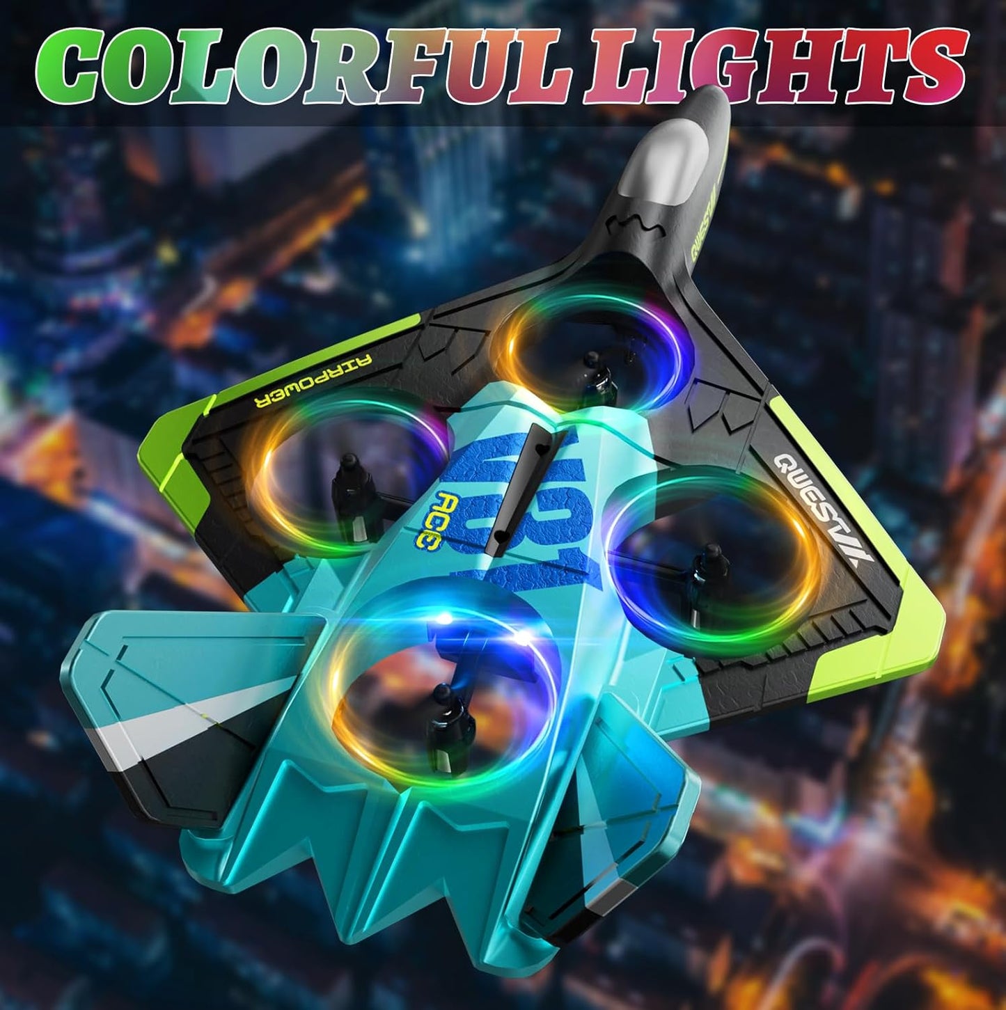 4DRC V31 Foam RC Planes Remote Control Airplanes for Kids Adults 8-16, Remote Control Planes Fighter Jet with Light, 360° Flip Fighter Jet Toy, Gravity Sensing, Stunt Roll, Gifts for Kids Boys