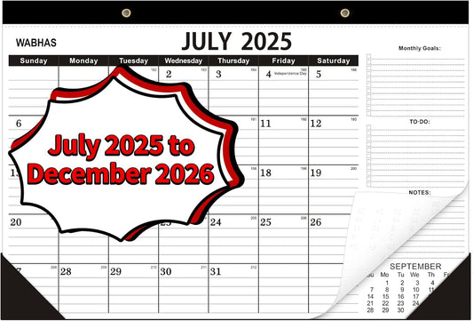 Desk Calendar 2025-2026 -18 Months-JULY 2025 to December 2026,Desk calendar 2025,12x17 in,Calendar 2025-2026,Office Desk Calendar 2025-2026