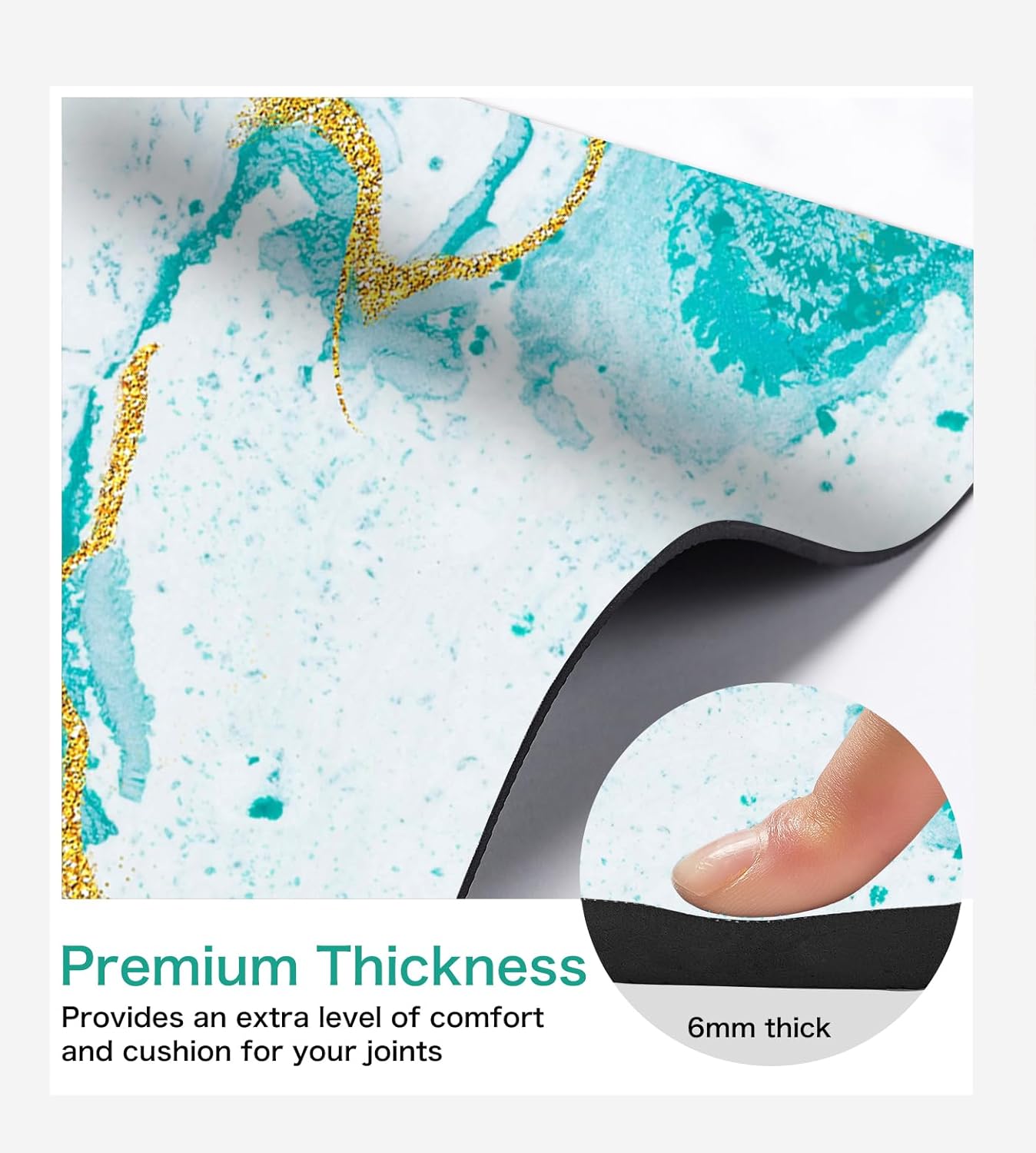 Non Slip Yoga Mat TPE Workout Mat for Men Women, Thick Workout Mat with Carrying Strap, Fitness Mats for Exercise, Yoga, Fitness, Pilates, Floor Workouts (72" x 24" x 6mm)