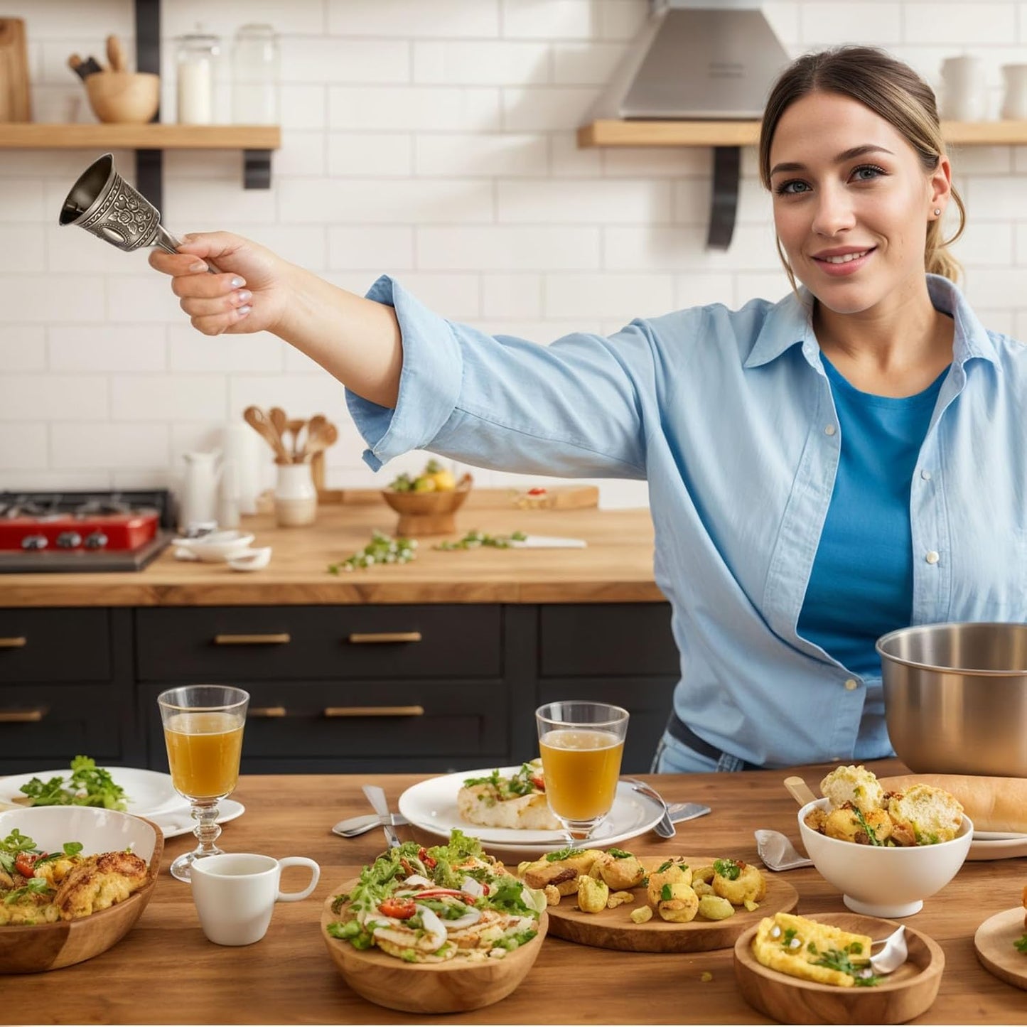 DomeStar Hand Bell Brass Call Bell for Bedside, Dinner, Wedding
