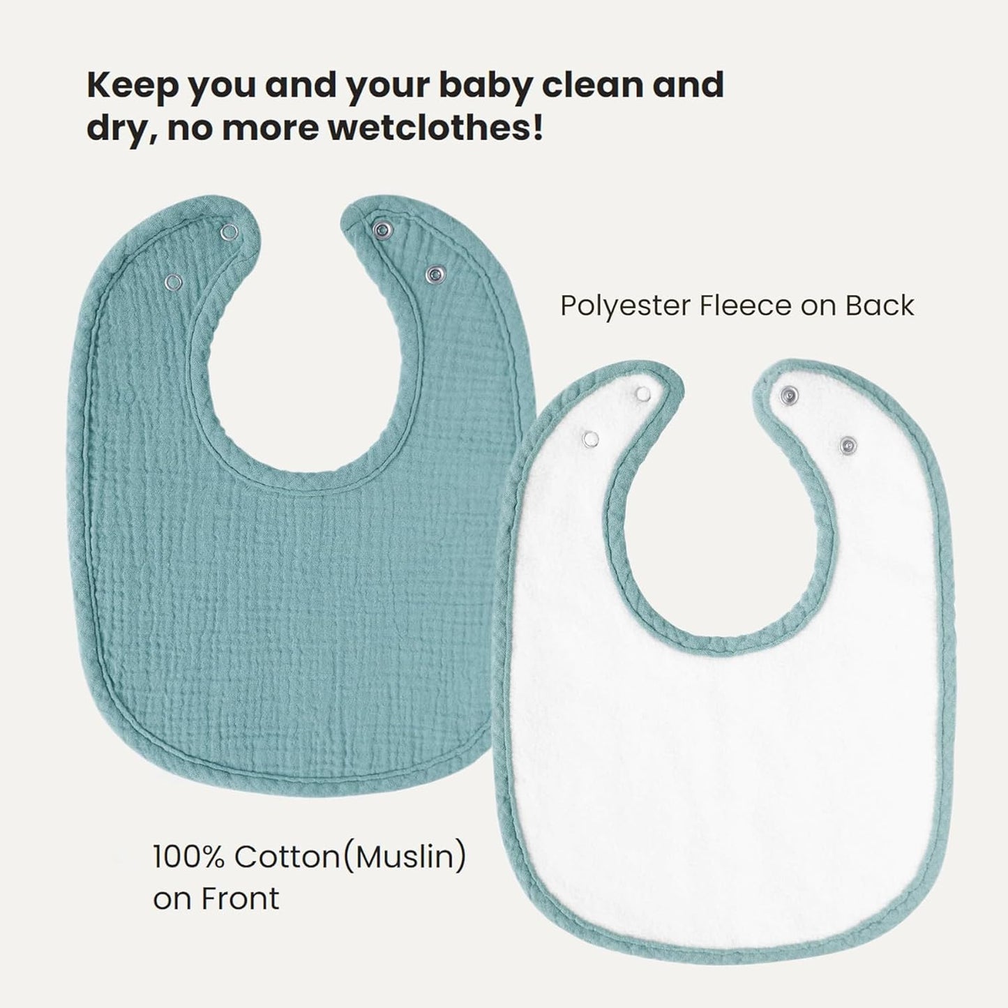 AMAWMW Muslin Baby Bibs for Unisex Boys Girls 6Pack Baby Bandana Drool Bibs Adjustable Newborn Bib for Drooling & Teething