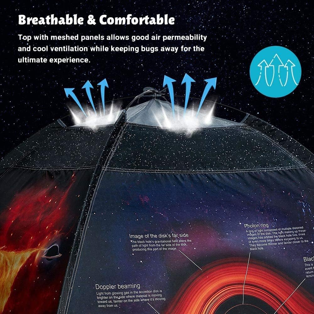 Black Hole Play Tents- Space World Dome Tent Playhouse- Imaginative Play Popup Tent for Outdoor and Indoor Fun-Kids Astronaut Space for Boys and Girls- 47" x 47" x 43 "