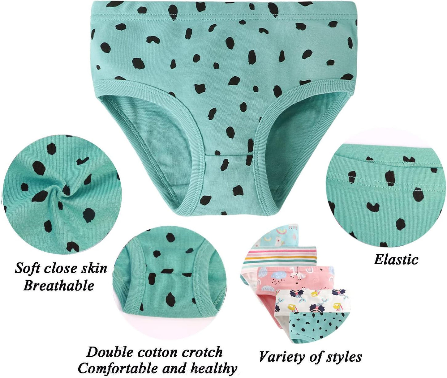 Boboking Soft Cotton Underwear Toddler Girls'Briefs Soft Undies