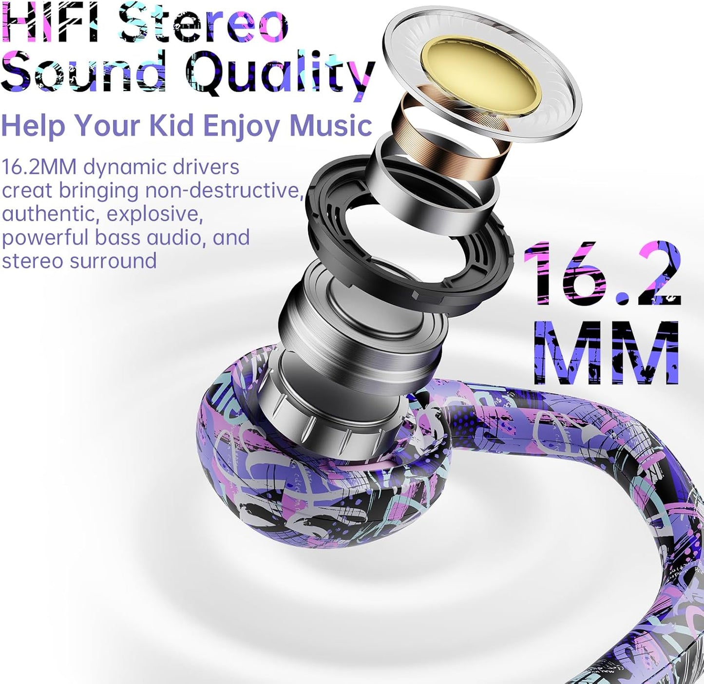 Kids Headphones, Bluetooth 5.2 Air Conduction Open Ear Headphones, 85dB Volume Limiting, Stereo Sound with Mic, IPX5 Waterproof, 20H Playtime, Perfect for School and Outdoor-Deep Blue