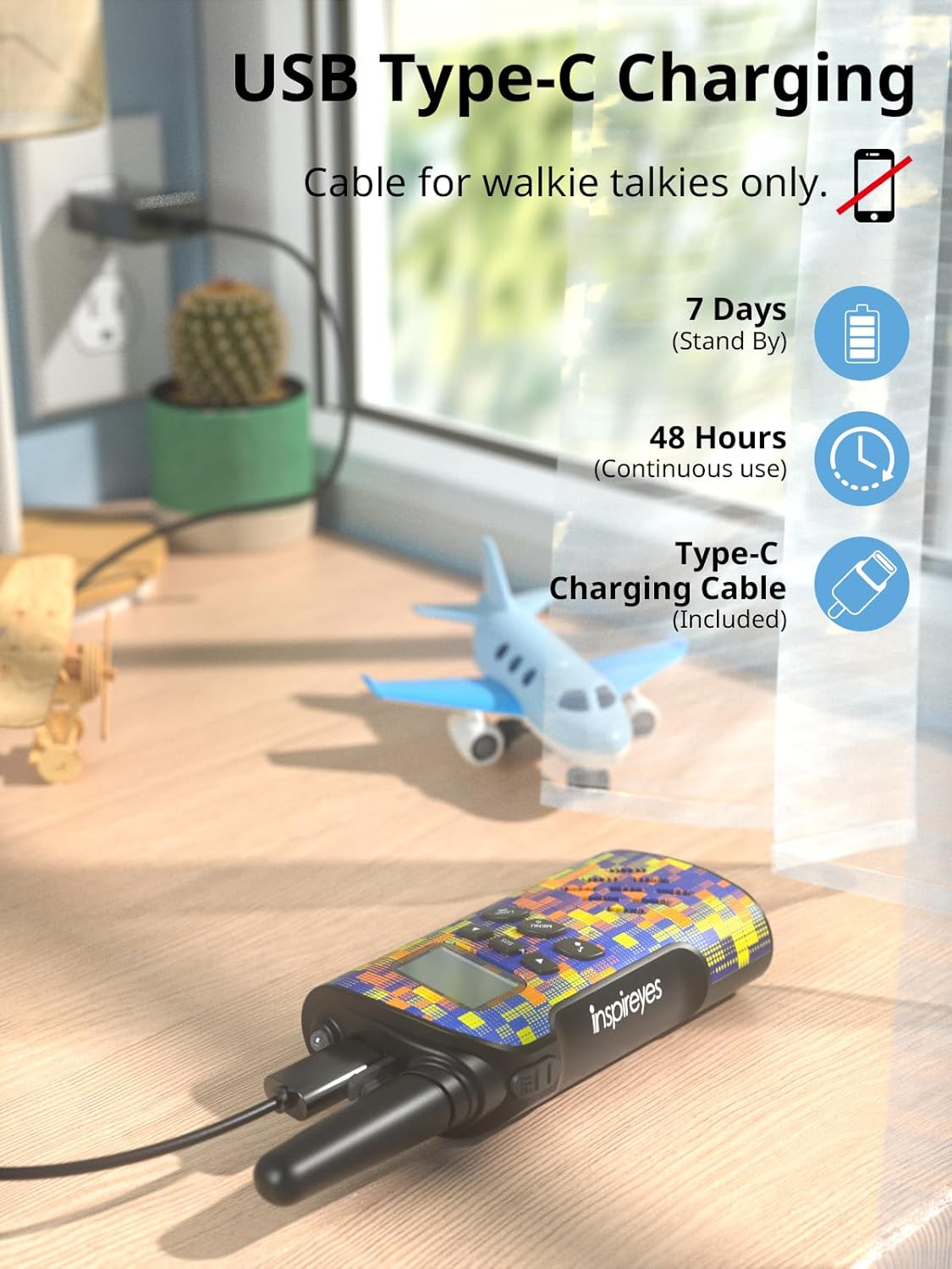 Walkie Talkies for Kids Rechargeable,Toys for Boys and Girls Ages 3-12, 3 Pack Long Range 2-Way Radios, Birthday Gifts,Christmas Stockings, Outdoor Play, Family Games, Hiking Camping Gear