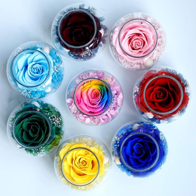 Preserved Real Roses with Colorful Mood Light Wishing Bottle,Eternal Rose，Never Withered Flowers,for Bedroom Party Table Decor, Anniversary,Valentine's,Mother's Day,a Gifts for Women (Burgundy)